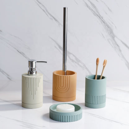 Красочные аксессуары для ванной из полирезины - 4 шт.