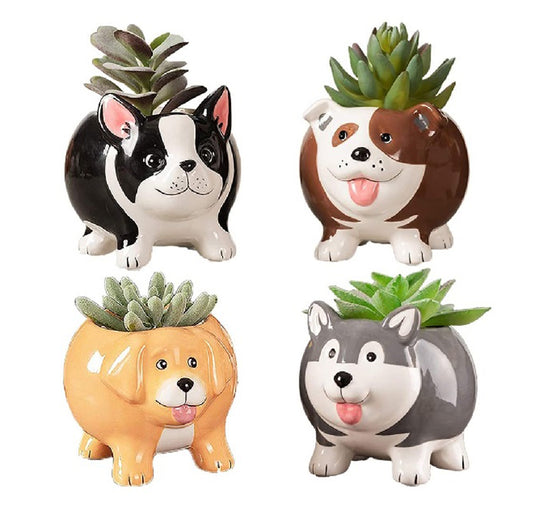Mini Doggy Shape Succulent Ceramic Plant Pot