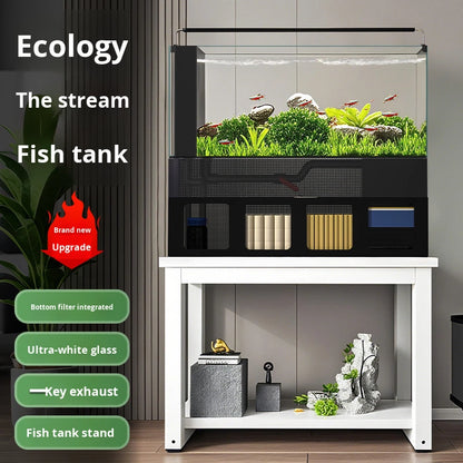 Vertical Ultra White Glass Goldfish Tank