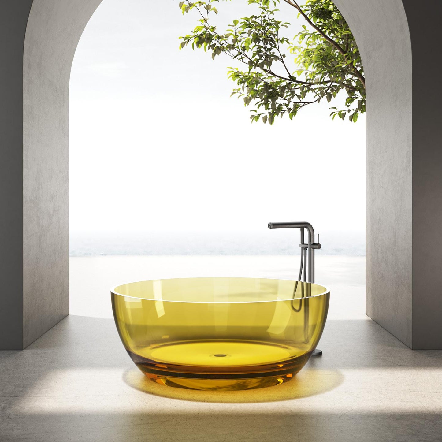 Oval Crystal Resin Bathtub