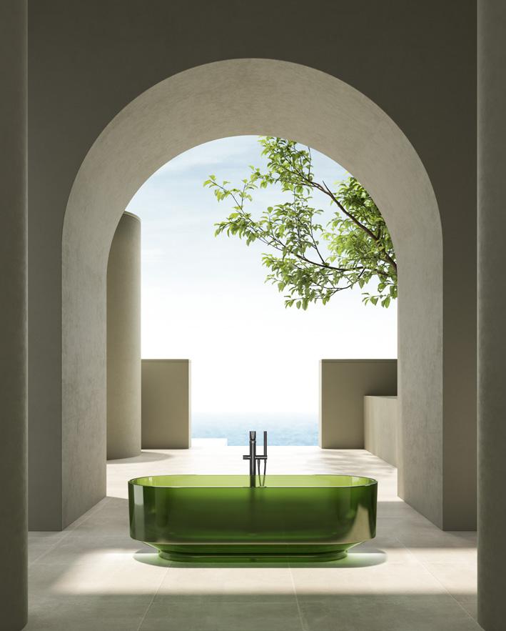 Oblong Crystal Resin Bathtub