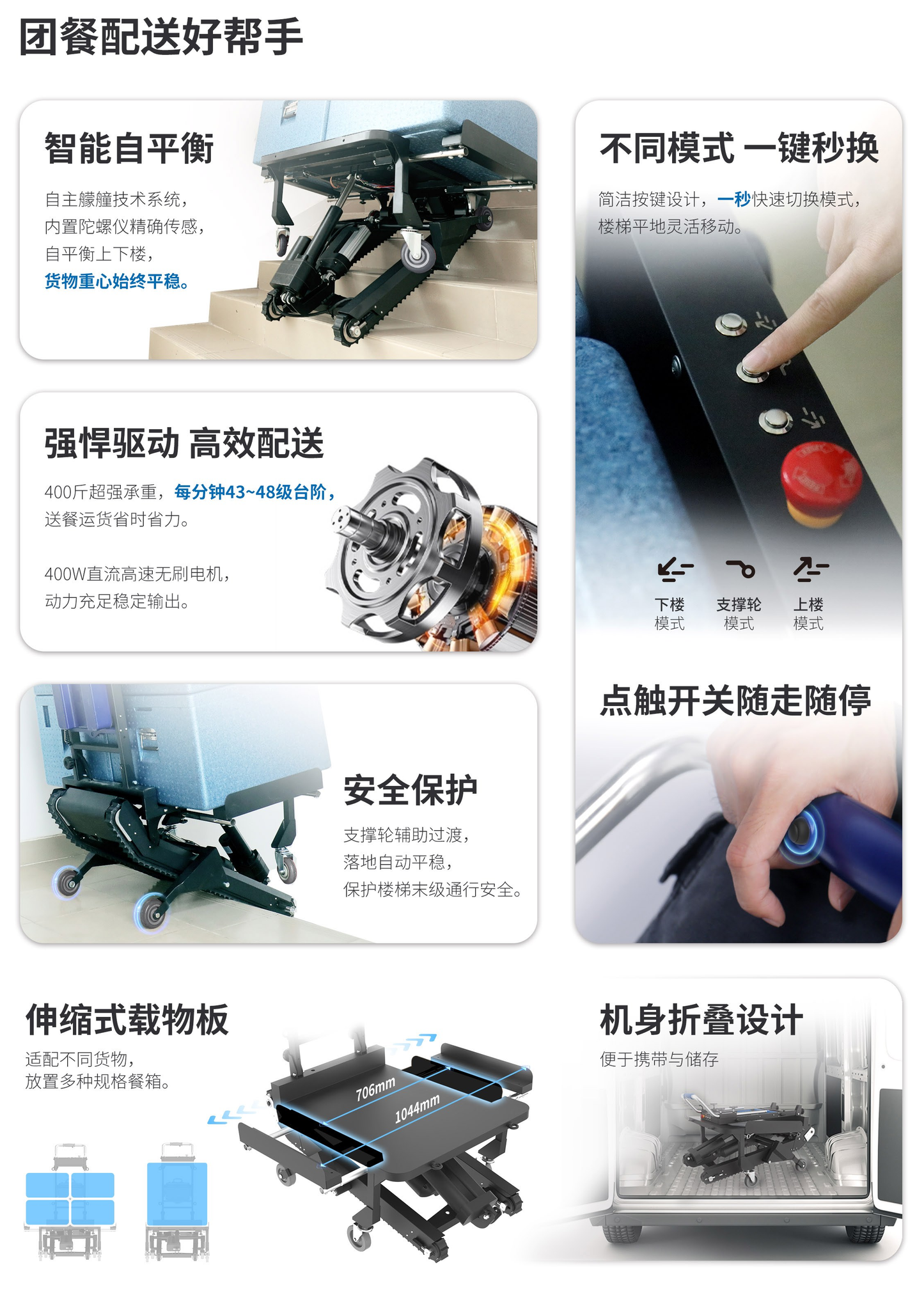 Electric Stair Climbing Delivery Cart for Transport