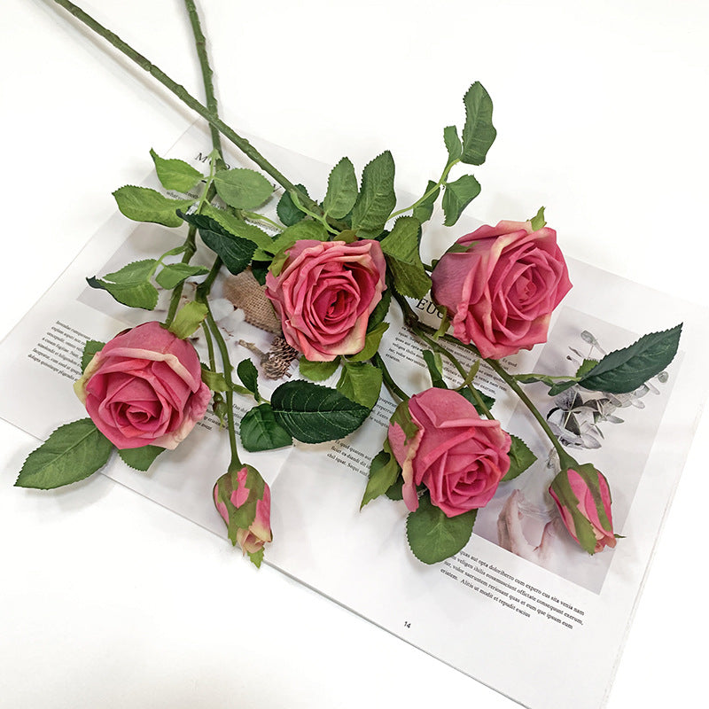 Simulated Rose 3 Head With Realistic Touch