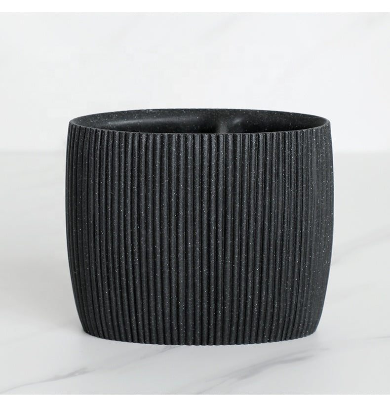 Black Sandstone Resin Bathroom Set