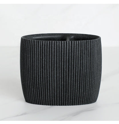 Black Sandstone Resin Bathroom Set