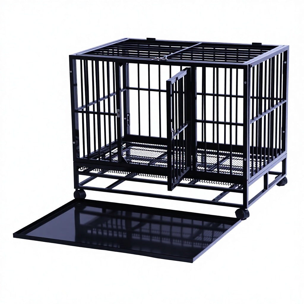 Heavy Duty Folding Iron Dog Cage