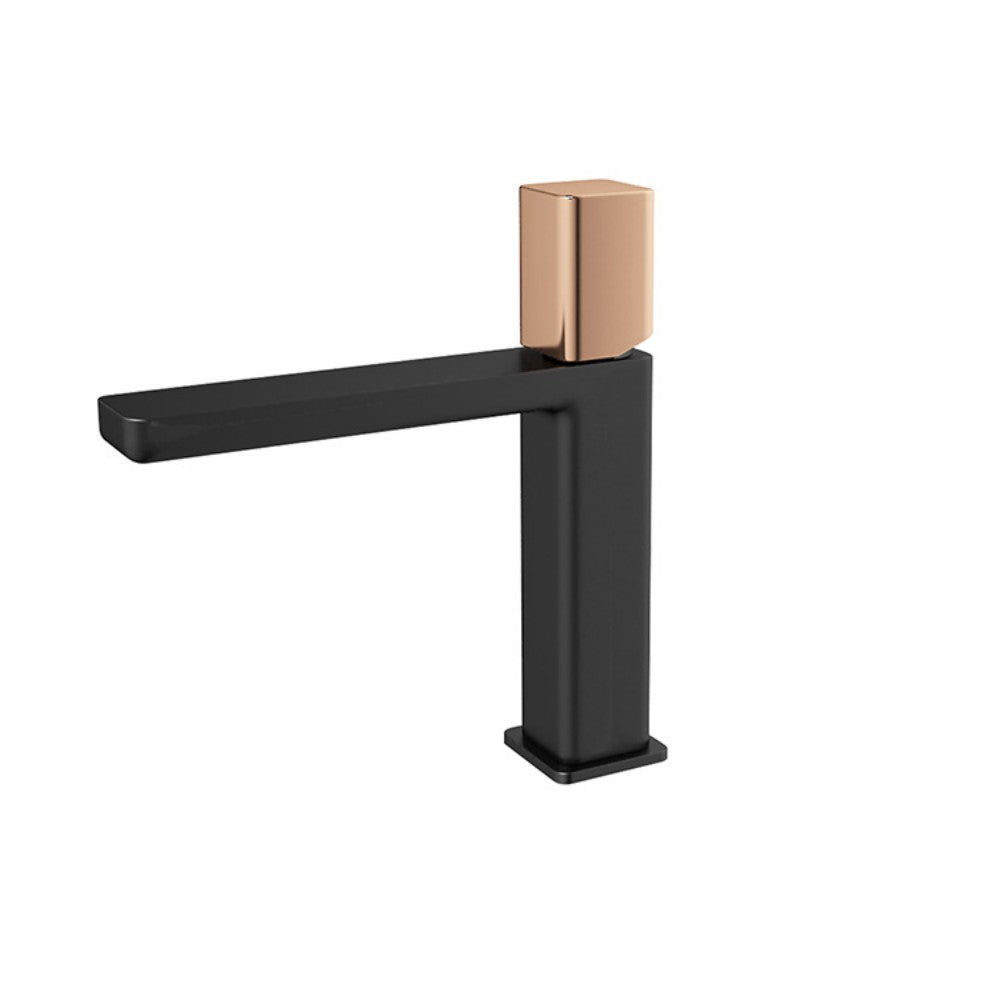 Латунный кран для раковины с водопадом, черное золото