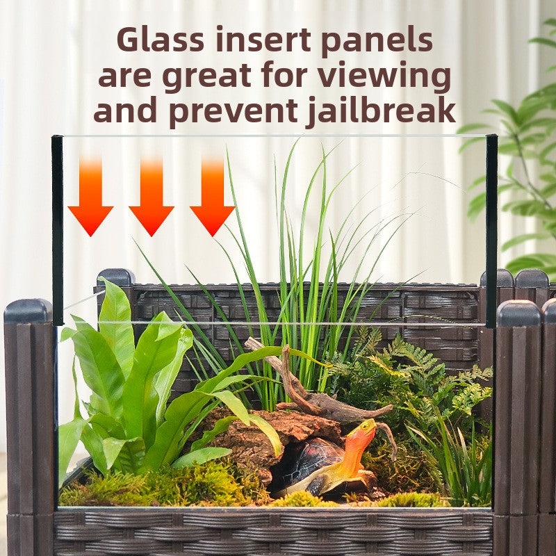 Large Landscape Glass Ecological Turtle Tank