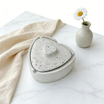 Terrazzo ashtray with lid