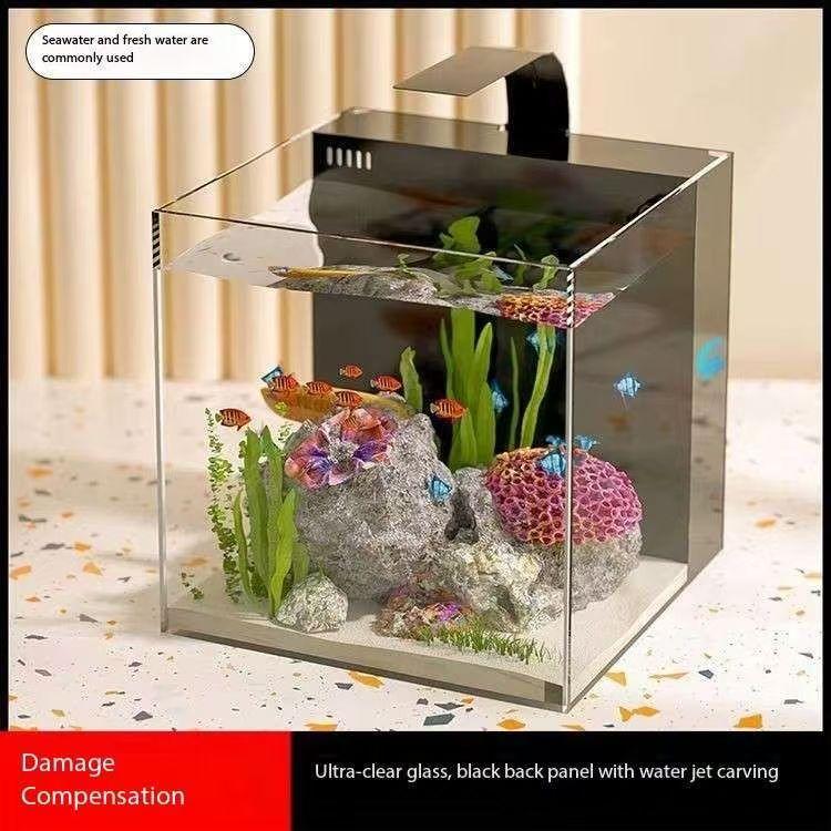 Modern 4L Ultra-White Glass Aquarium