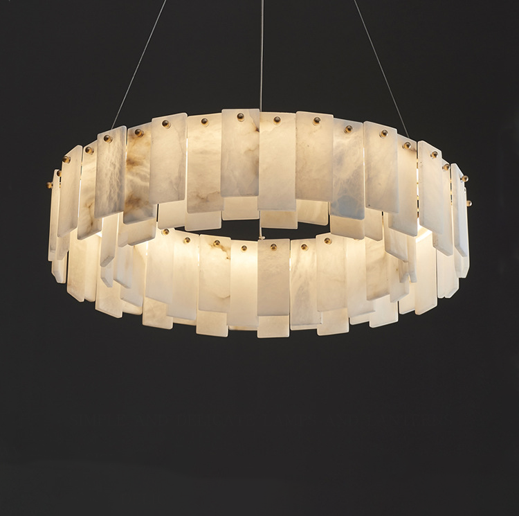 Natural Stone Alabaster Chandelier Fixture