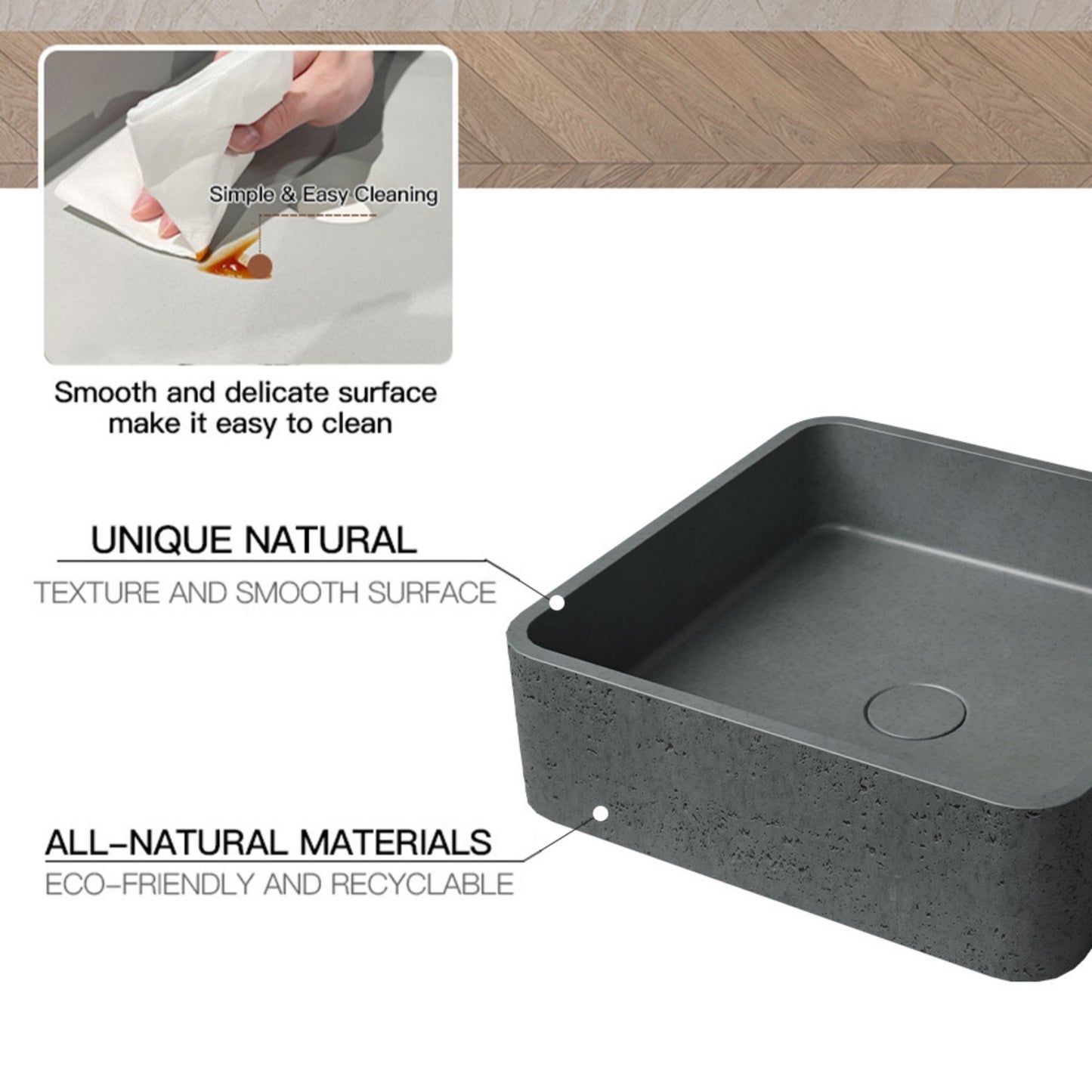 CS-011 Белый терраццо, бетонный умывальник