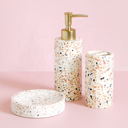 Элегантный набор для ванной комнаты из смолы Terrazzo Craft