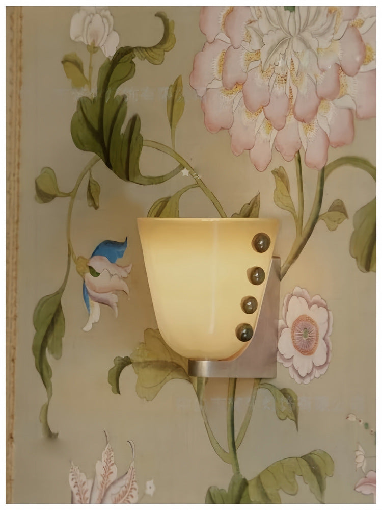 Vintage Green Glass Wall Sconce