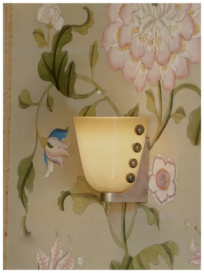 Vintage Green Glass Wall Sconce