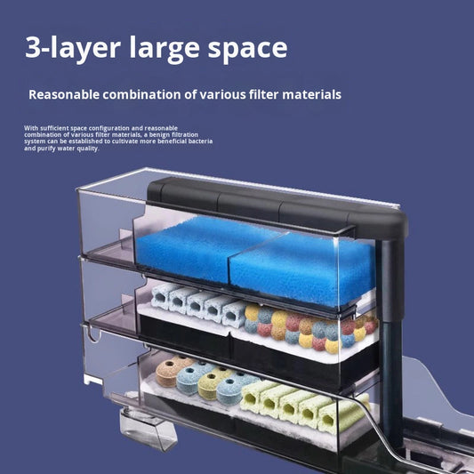 Modern 3-in-1 Acrylic Aquarium Filter
