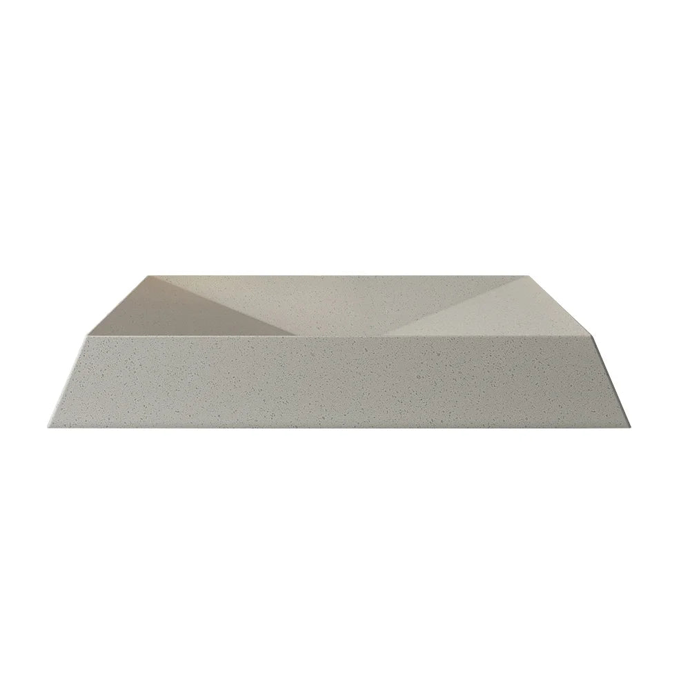 Rectangular Gray Hotel Bathroom Concrete Sink