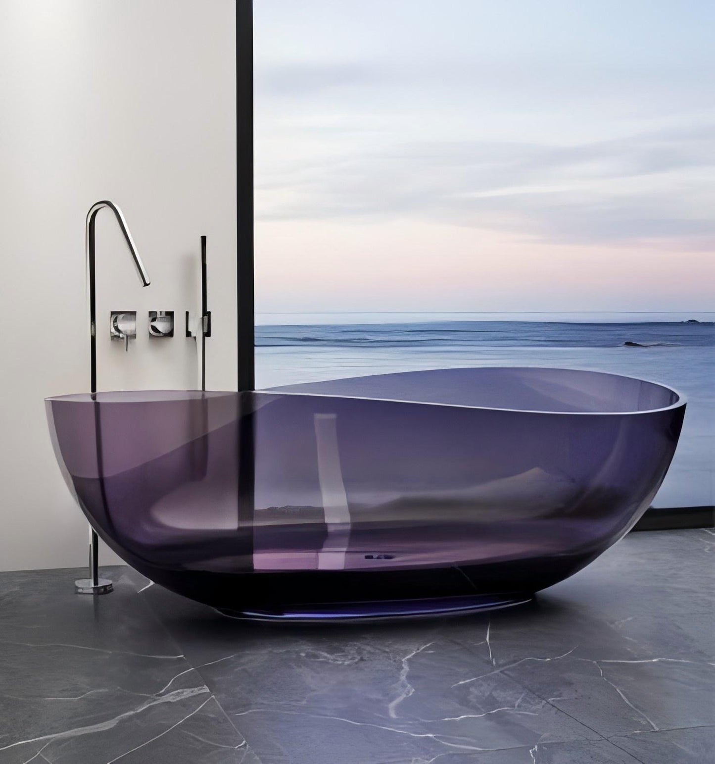 Mysterious Purple Crystal Resin Bathtub