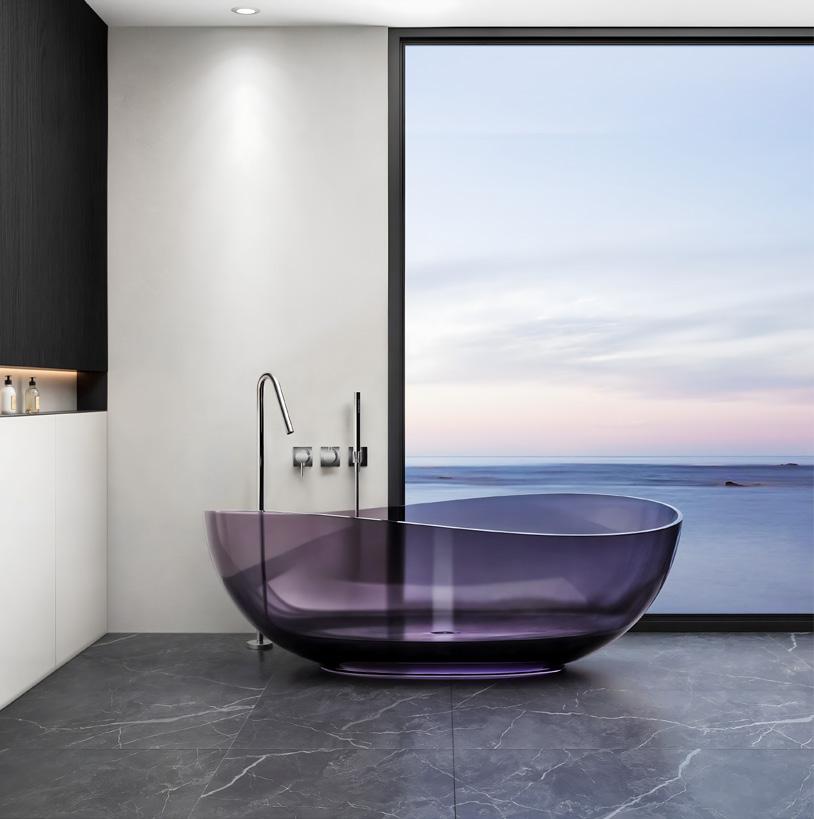 Mysterious Purple Crystal Resin Bathtub