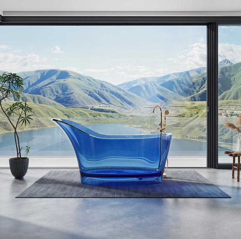 Unique Shape Crystal Resin Bathtub