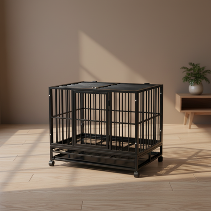 Heavy Duty Folding Iron Dog Cage
