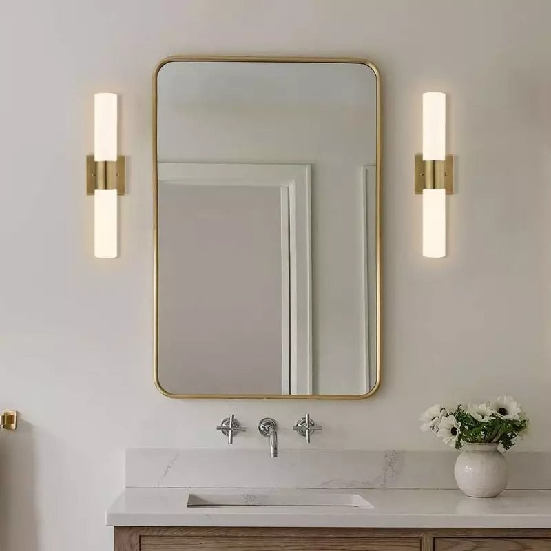 Matte Golden White Glass Wall Sconces