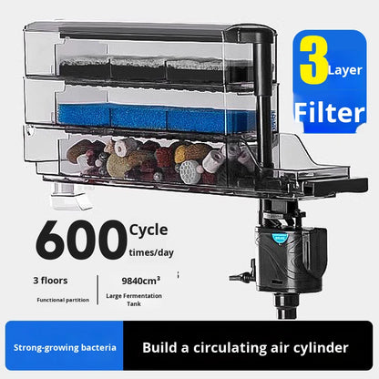 Modern 3-in-1 Acrylic Aquarium Filter