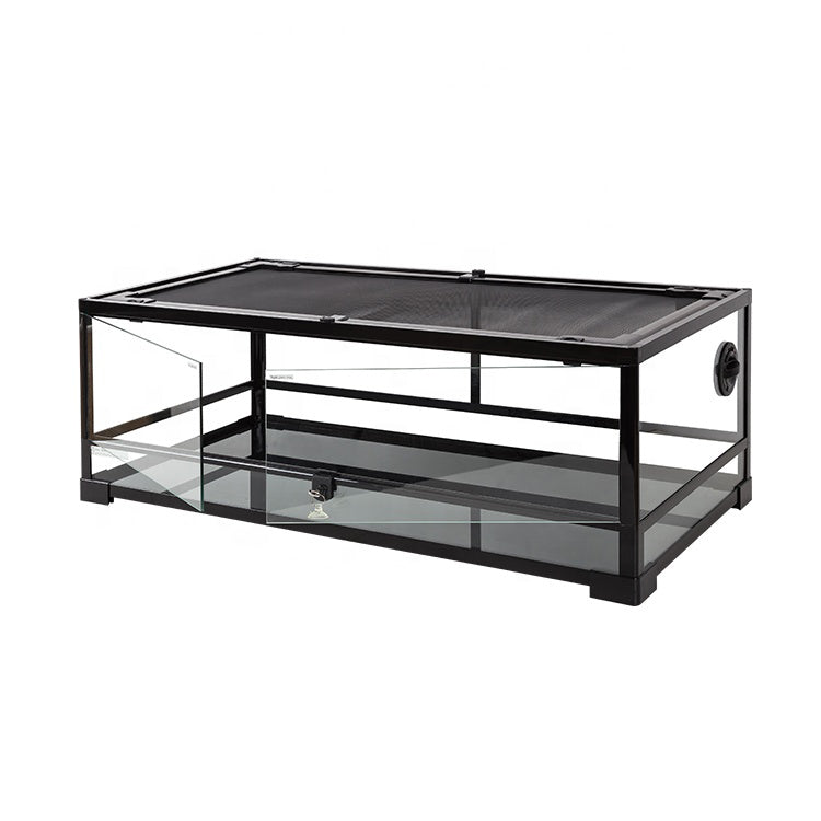 Black Full-Glass Custom Reptile Terrarium Reptile Tank