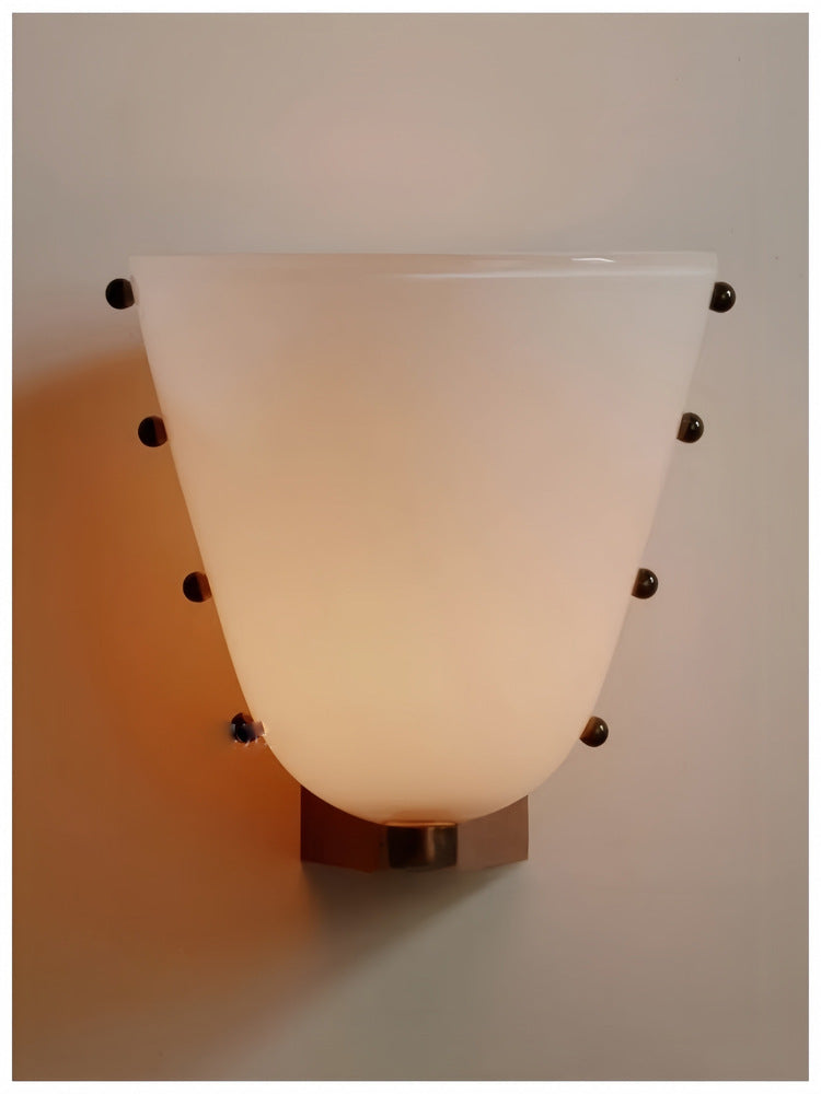 Vintage Green Glass Wall Sconce