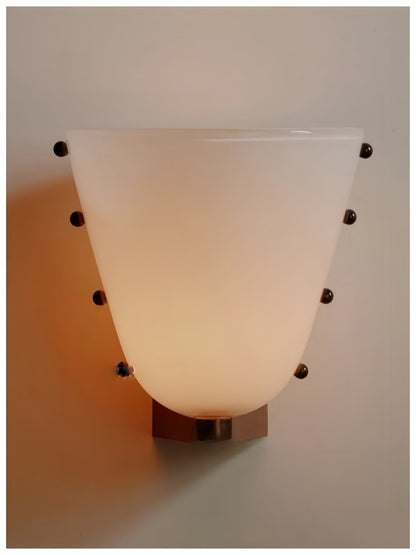 Vintage Green Glass Wall Sconce