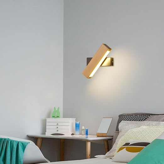 Wood LED Dimmable Touch Wall Lamp