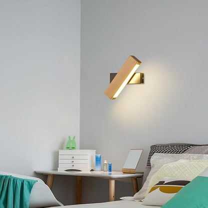 Wood LED Dimmable Touch Wall Lamp
