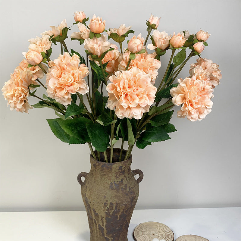 Пион с двумя головками, шелковый цветок Paeonia