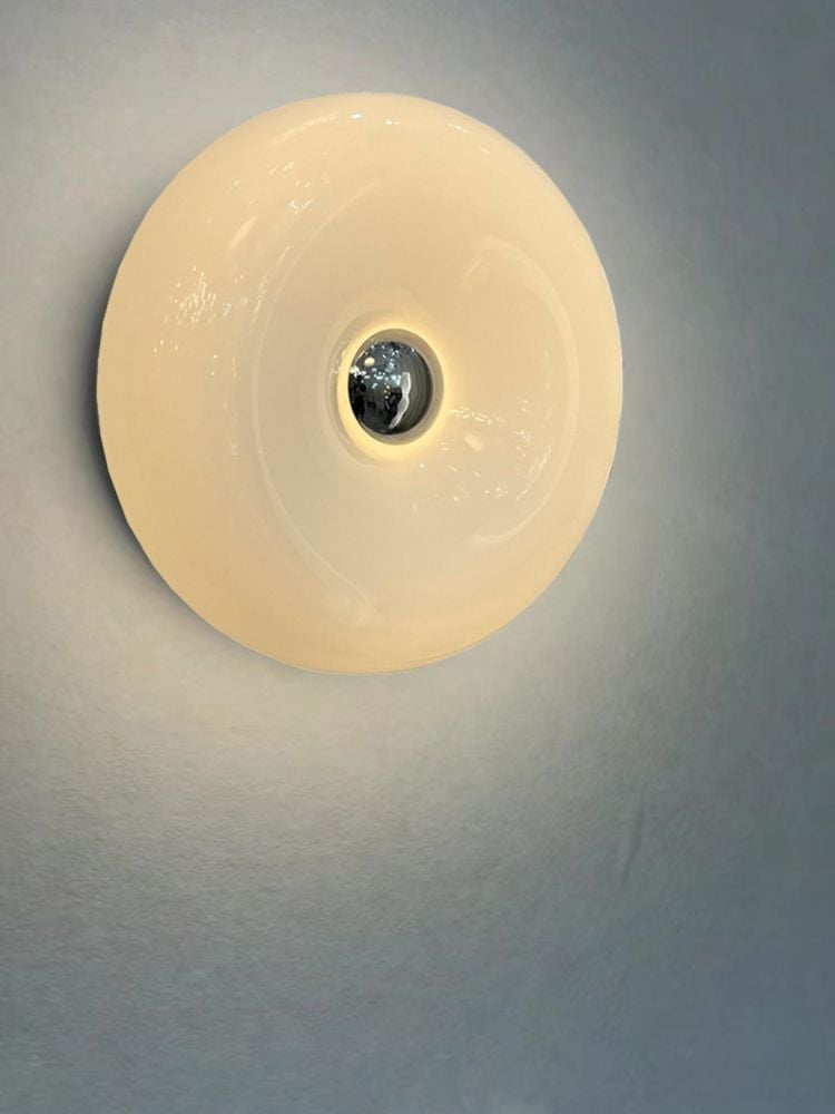 Bauhaus White Round Warm Light Wall Lamp
