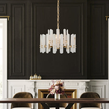 Alabaster Chandelier for Restaurant Lighting