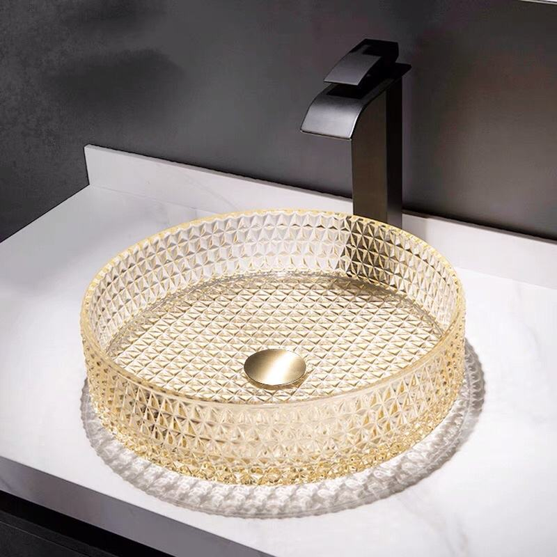 Champagne Gold Round Glass Sink