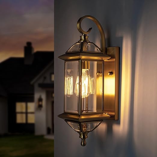 All-Copper Gold Glass LED Wall Lamp
