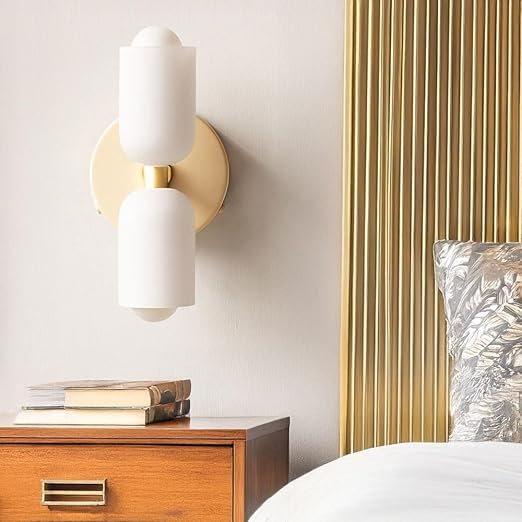 White Gold Iron Ceramic Wall Lamp