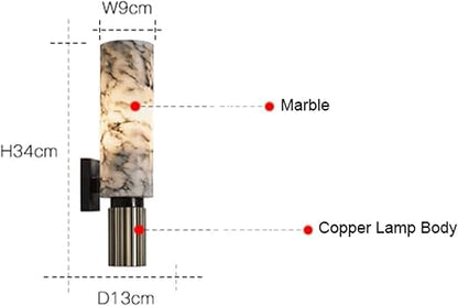 Black Brass Alabaster LED Wall Lamp