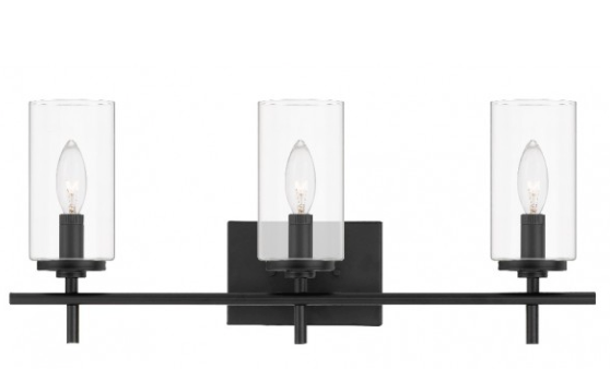 Black Farmhouse Metal Glass Wall Lamp