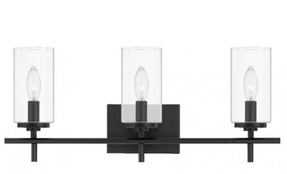 Black Farmhouse Metal Glass Wall Lamp