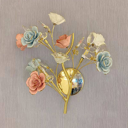 Iron Crystal Ceramic LED Wall Lamp