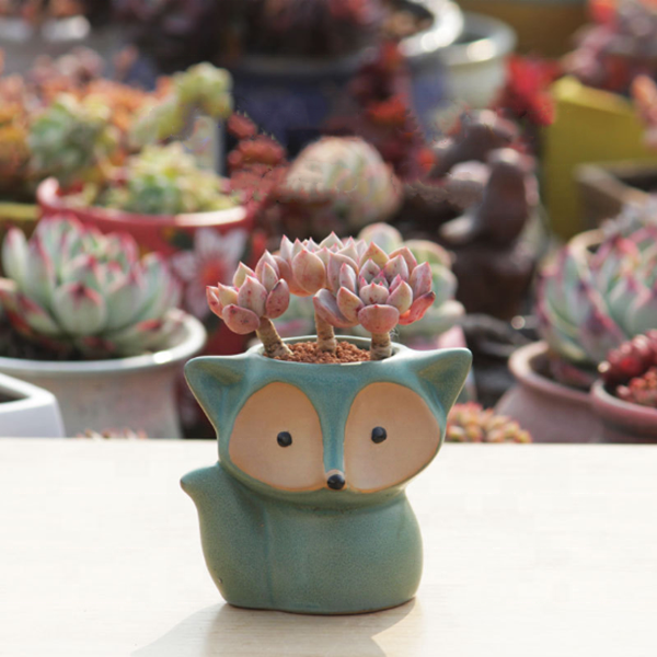 Fox Shape Ceramic Mini Flower Vase