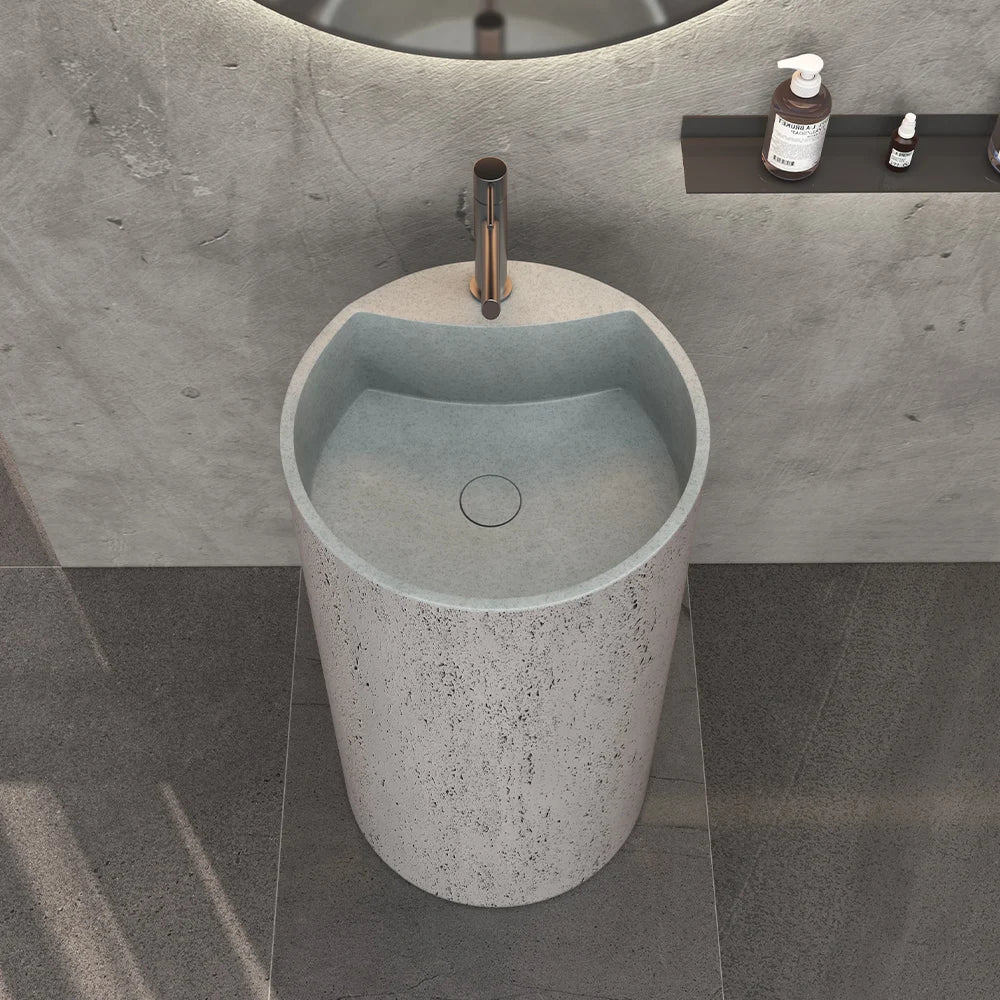 Pedestal Sink Black Freestanding Washbasin