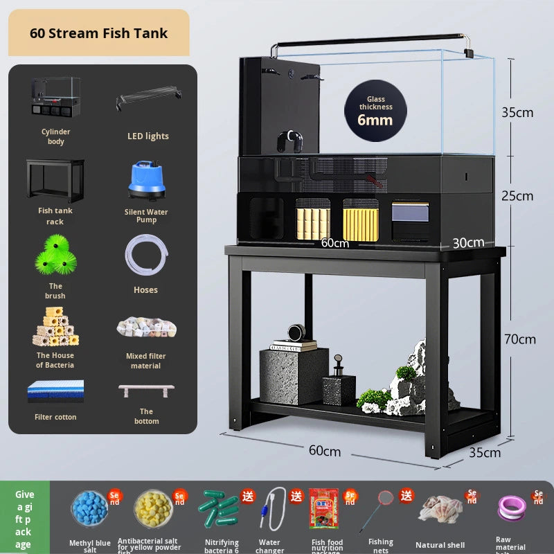 Vertical Ultra White Glass Goldfish Tank