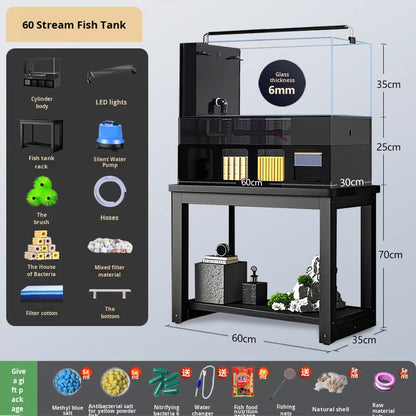 Vertical Ultra White Glass Goldfish Tank