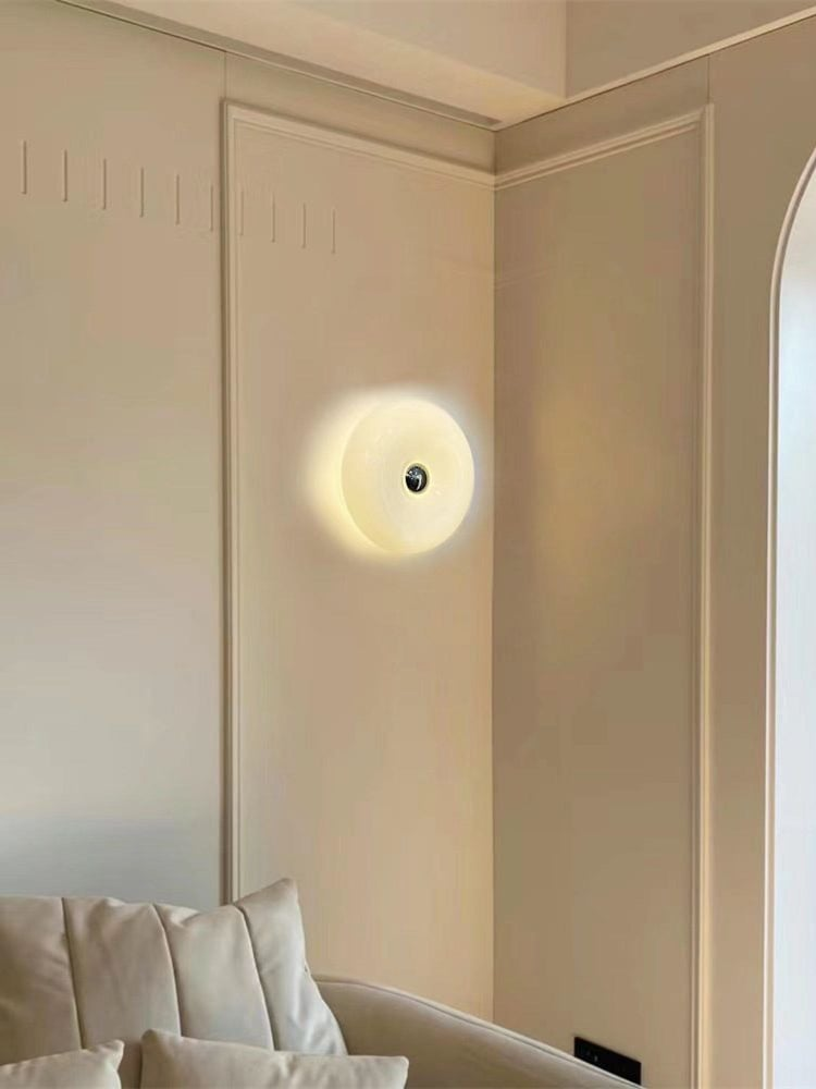 Bauhaus White Round Warm Light Wall Lamp
