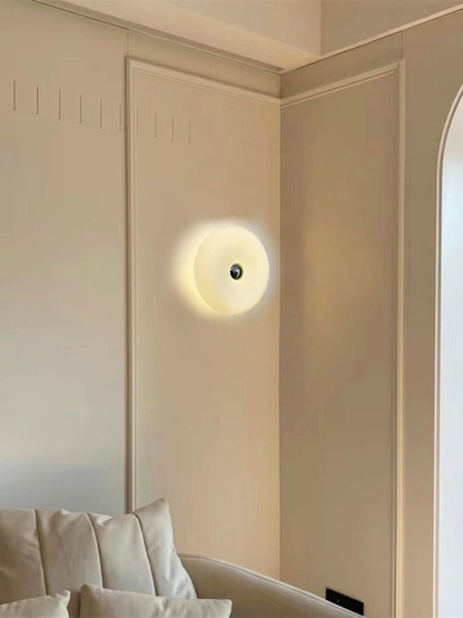 Bauhaus White Round Warm Light Wall Lamp