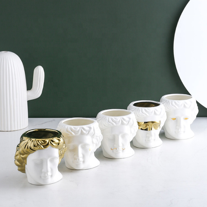 David Head Shape Succulents Figure Statue Flower Pot