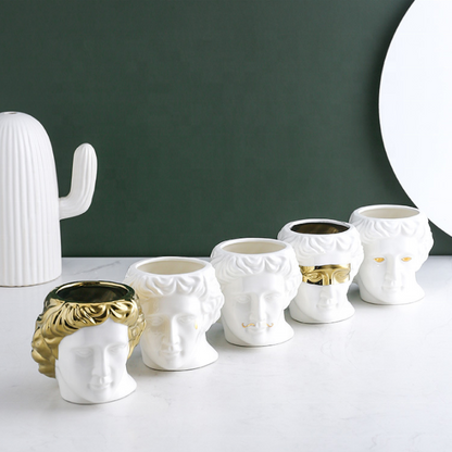 David Head Shape Succulents Figure Statue Flower Pot